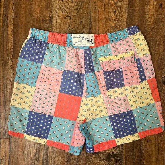 Southern Proper Patchwork Swim Trunks SZ. L 34-36 - Picture 2 of 8